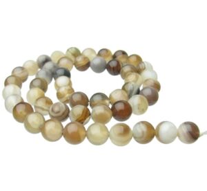 brown grey agate round gemstone beads