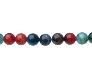 mixed colour agate gemstone round beads 10mm