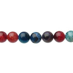 mixed colour agate gemstone round beads 10mm