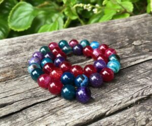 mixed colour agate gemstone round beads 10mm