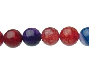 mixed agate 8mm round beads