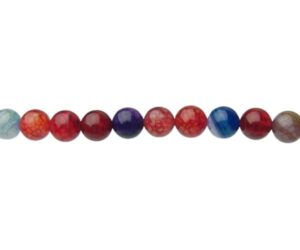 mixed agate 8mm round beads