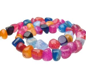 mixed colour agate nugget gemstone beads