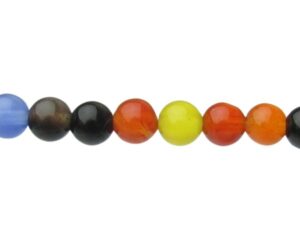 mixed agate 4mm round beads