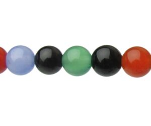 mixed agate 6mm round beads