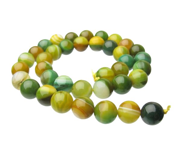 olive agate 10mm round gemstone beads