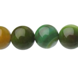 olive agate 10mm round gemstone beads