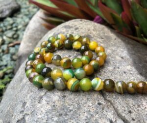olive green 8mm round gemstone beads