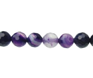 purple agate faceted 6mm round beads