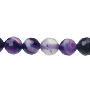 purple agate faceted 6mm round beads