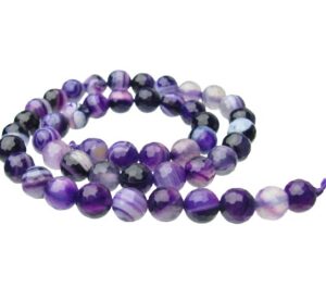 purple agate 8mm round gemstone beads