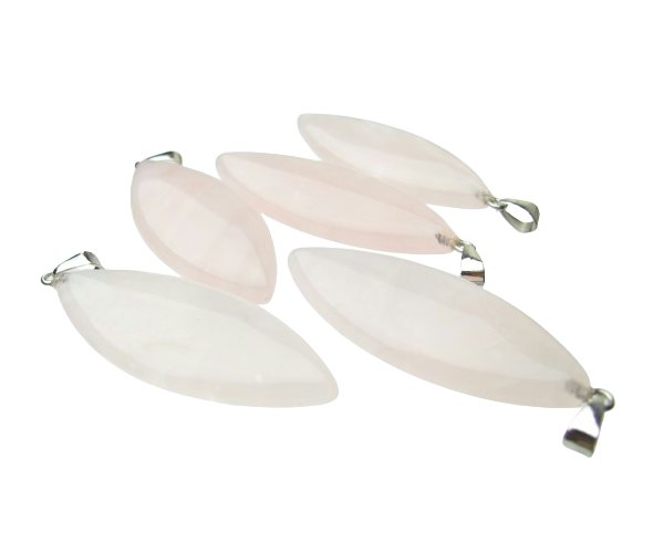 rose quartz oval gemstone pendant