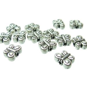 Antique Silver Toned Butterfly - 10mm [approx. 13pcs]