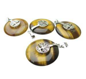 tiger eye donut pendant