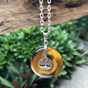 tiger eye donut pendant