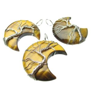 tiger eye moon pendant
