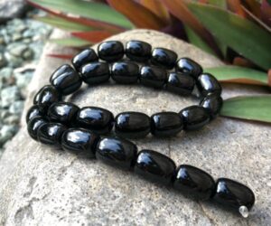 black onyx barrel natural gemstone beads australia