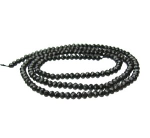 black tourmaline faceted tiny rondelle gemstone beads