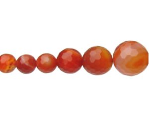 carnelian faceted gemstone round beads