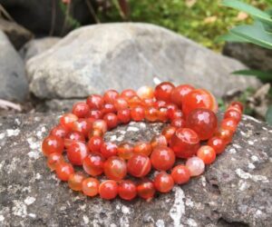 carnelian faceted gemstone round beads