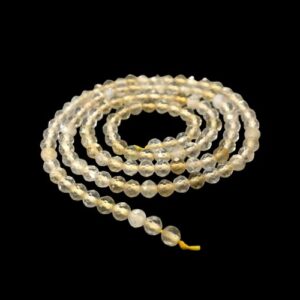 citrine 3mm faceted gemstone beads small