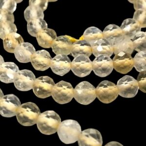 citrine 3mm faceted gemstone beads small