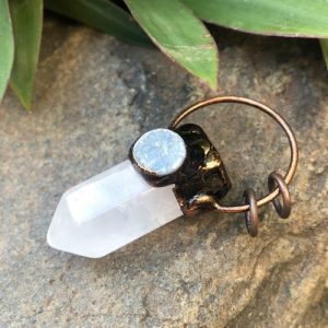 clear quartz point with Kyanite pendant