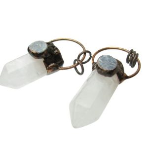 clear quartz point with Kyanite pendant