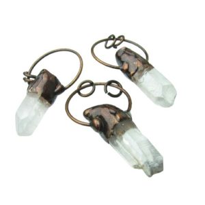 clear quartz pendant with copper