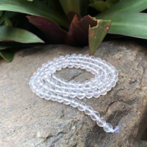clear quartz faceted 4mm round gemstone beads