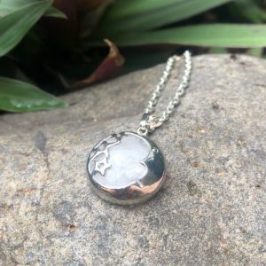 clear quartz pendant moon and stars