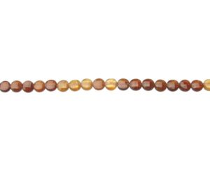 orange garnet faceted coin beads 4mm