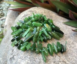 green nephrite jade nugget beads