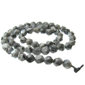 larvikite faceted nugget gemstone beads 6mm