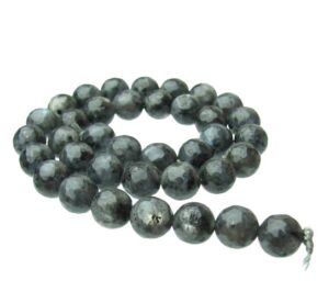 larvikite 10mm round gemstone beads faceted