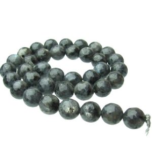larvikite 10mm round gemstone beads faceted