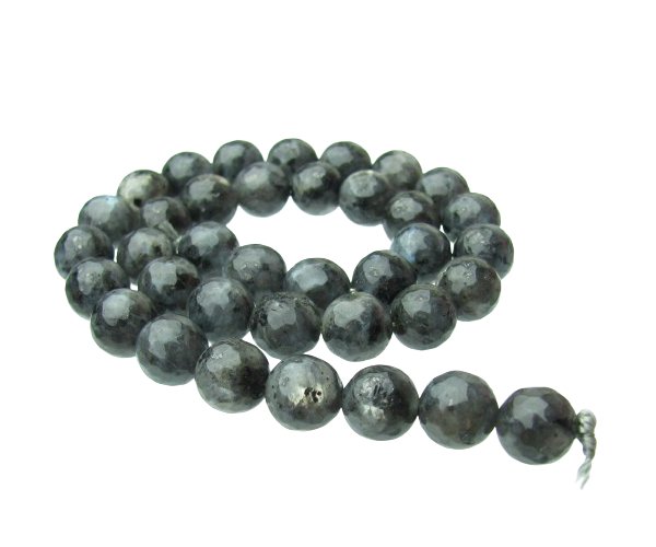 larvikite 10mm round gemstone beads faceted