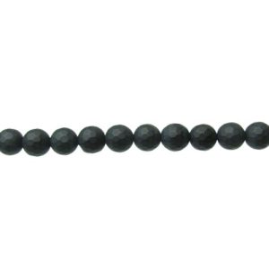 matte black onyx faceted 6mm round beads