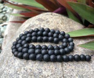 matte black onyx faceted 6mm round beads