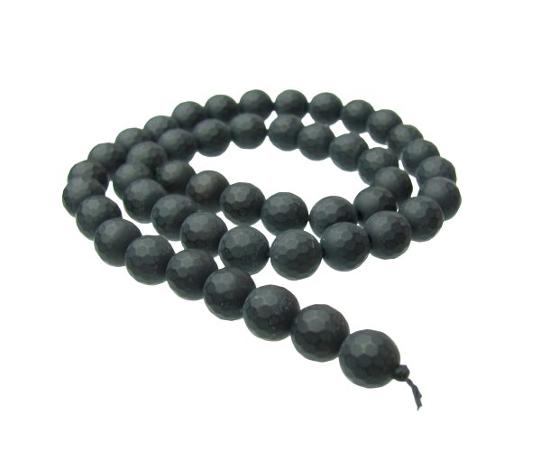 matte black onyx faceted round 8mm