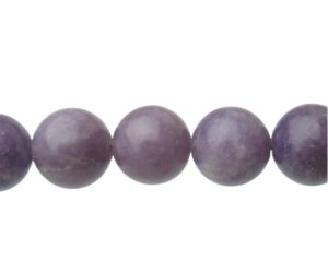 purple lepidolite 10mm round gemstone beads