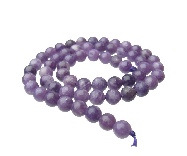 purple lepidolite 6mm round gemstone beads