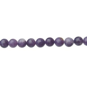 purple lepidolite 6mm round gemstone beads