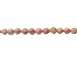 rhodonite faceted nugget gemstone beads 6mm
