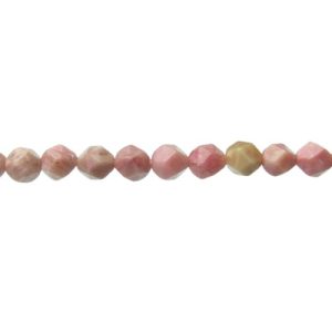 rhodonite faceted nugget gemstone beads 6mm