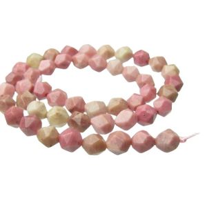 rhodonite diamond faceted nugget gemstone beads