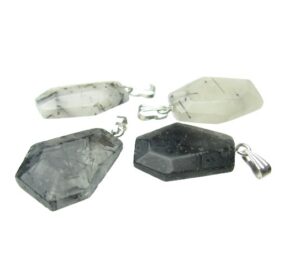 tourmalinated quartz gemstone pendant