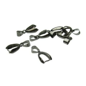 black pinch bails for pendants