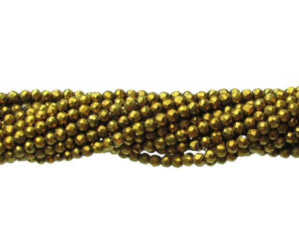 brass tiny crystal round beads 3mm