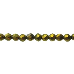 brass tiny crystal round beads 3mm